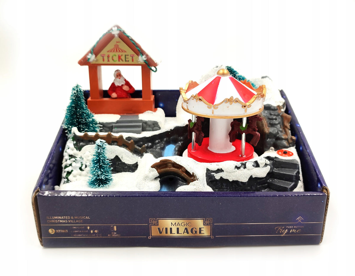 SCENE CHRISTMAS SCENE MOVING LED CAROUSEL MELODY DECORATION