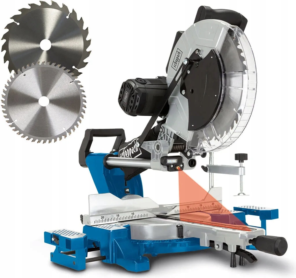 SCHEPPACH MITER SAW WITH FEED HM140L 2000W 305MM 2 X DISC