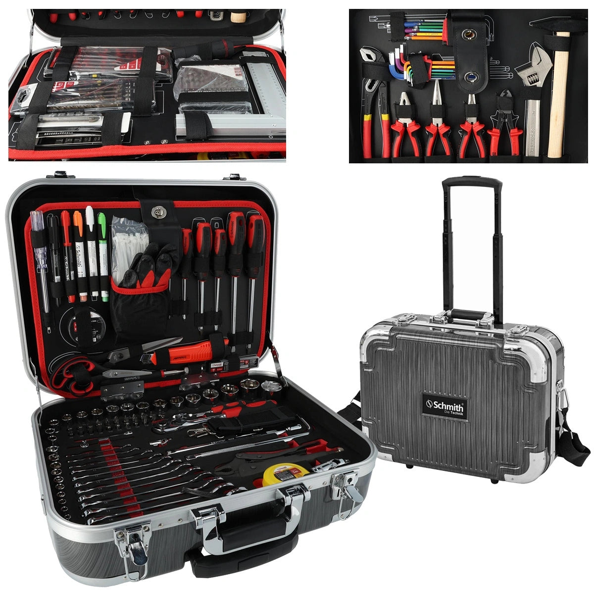 SCHMITH Case with Tools Wheels Tool Set SCASE-001 252 pieces