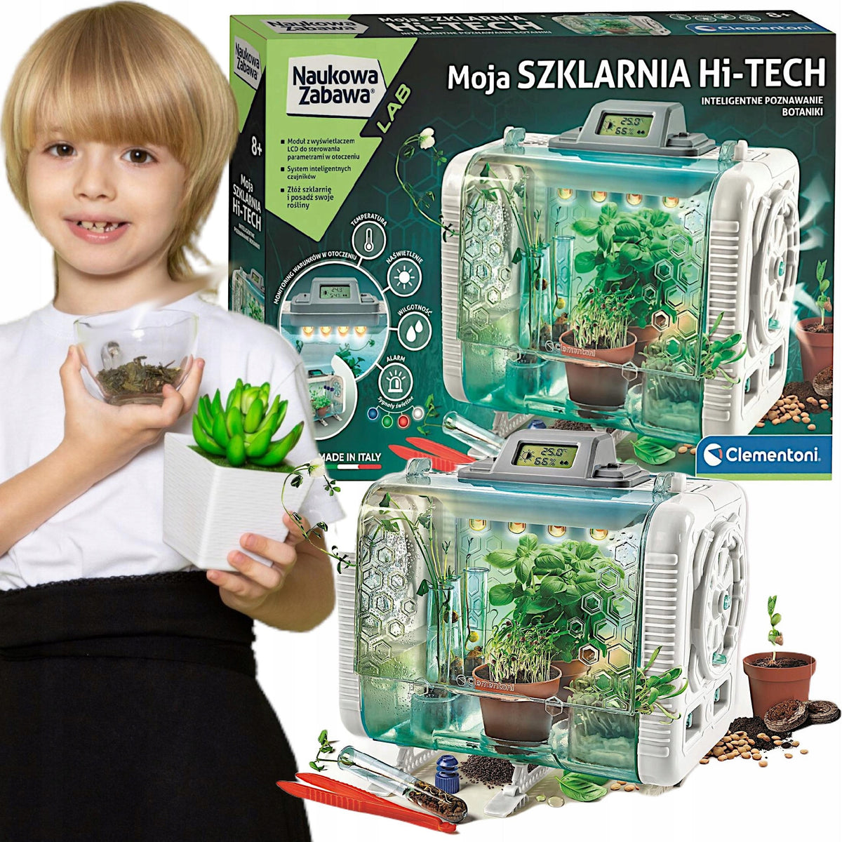 SCIENTIFIC FUN ECO MODERN HI-TECH GREENHOUSE FOR CHILDREN CLEMENTONI