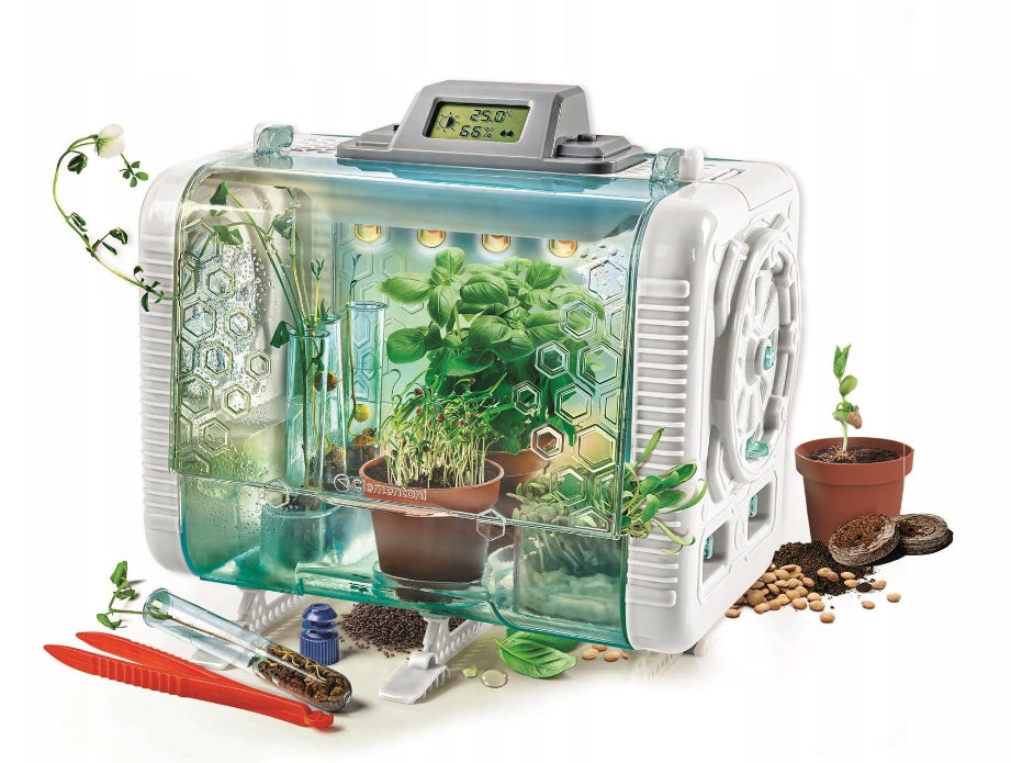 SCIENTIFIC FUN ILLUMINATED GREENHOUSE HI-TECH LED CLEMENTONI 50915 Manufacturer code SZKLARNIA NAUKOWA ZABAWA EKO NOWOCZESNA SUPER