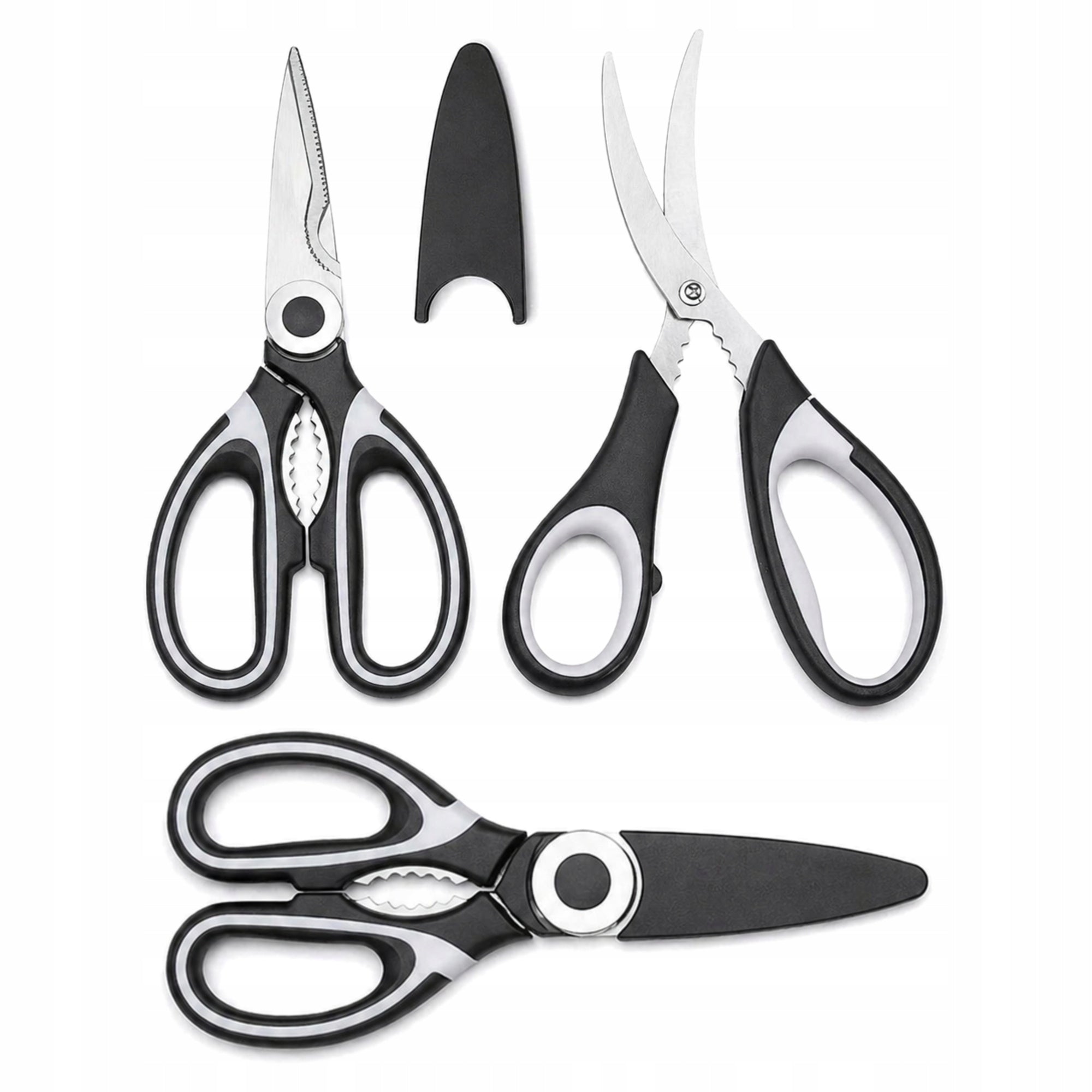 SCISSORS SET OF 3 UNIVERSAL KITCHEN SCISSORS FOR CUTTING CHICKEN POULTRY Manufacturer code NOŻYCZKI008