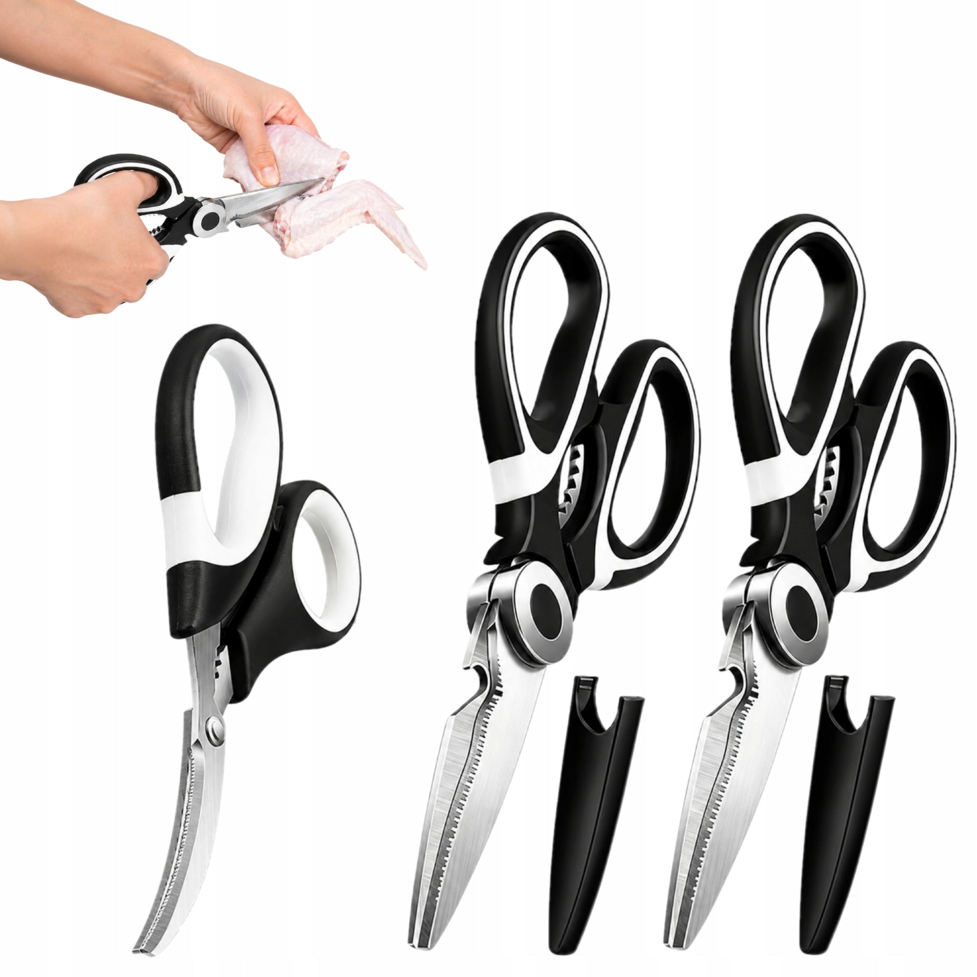 SCISSORS SET OF 3 UNIVERSAL KITCHEN SCISSORS FOR CUTTING CHICKEN POULTRY
