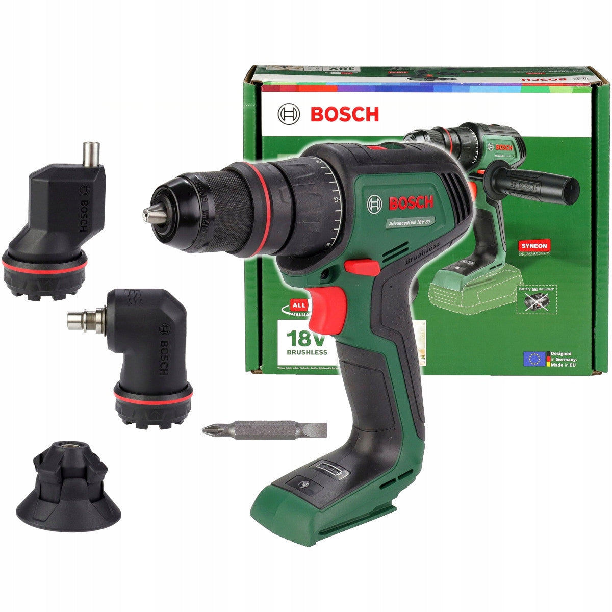 SCREWDRIVER ADVANCEDDRILL 18V-80 BOSCH BRUSHLESS BODY + 4 handles