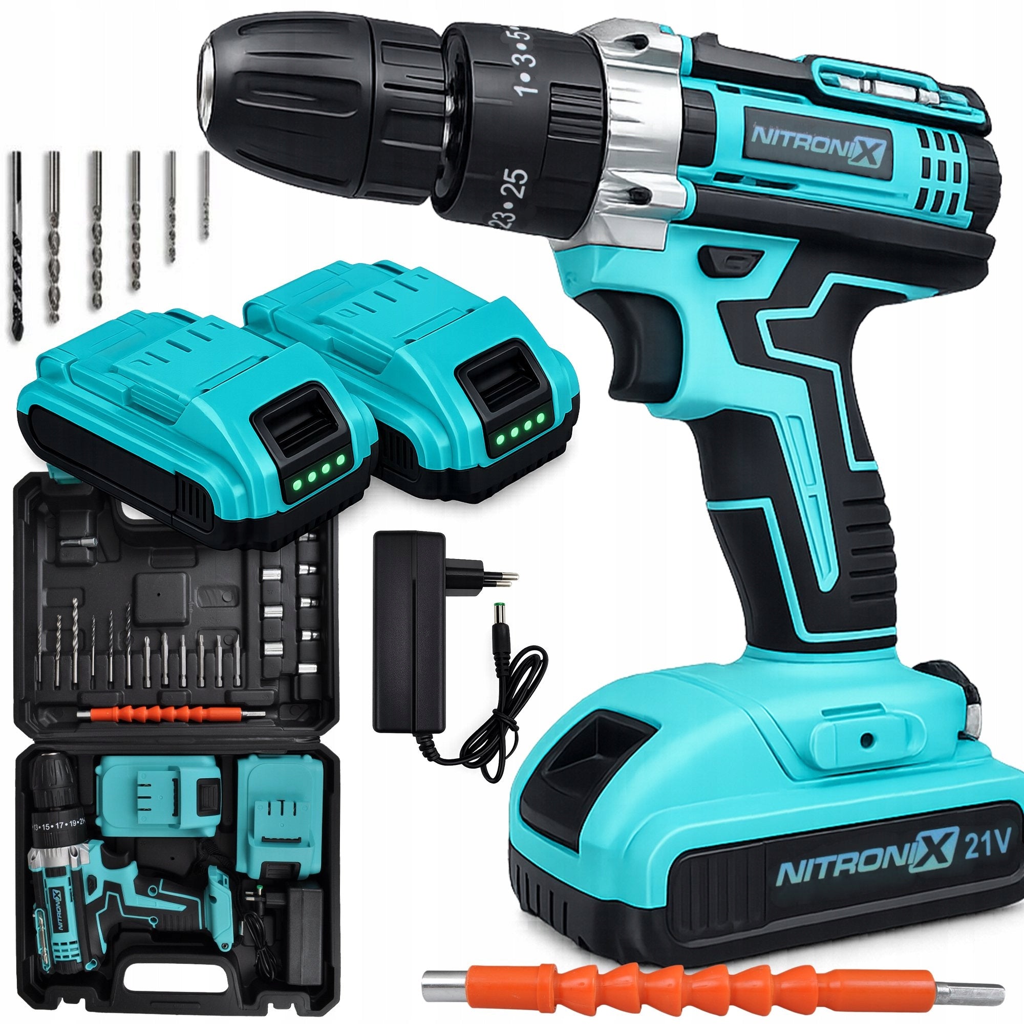 SCREWDRIVER CORDLESS DRILL 20V 2 BATTERIES 2Ah BRUSHLESS