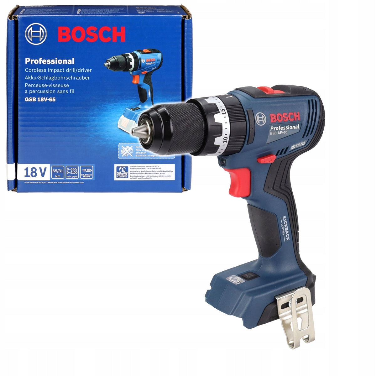 SCREWDRIVER WITH IMPACT 18V 65Nm GSB 18V-65 BOSCH BODY