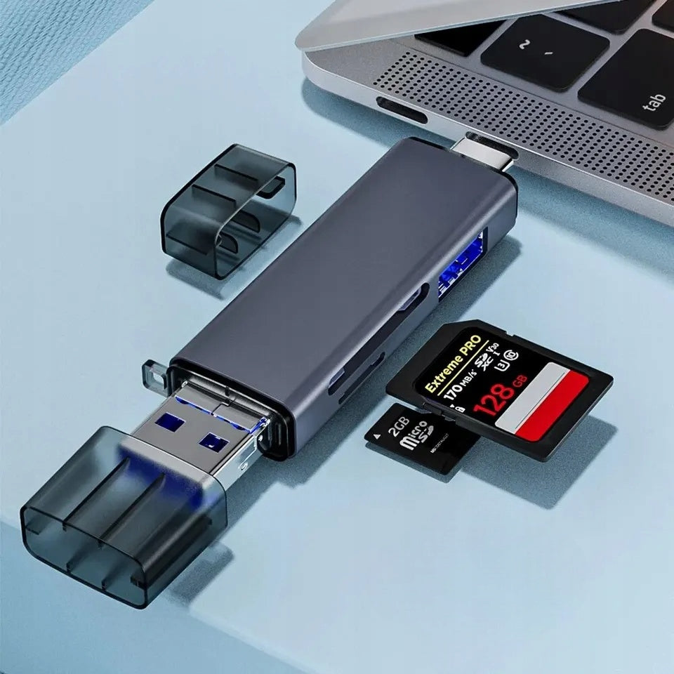 SD Memory Card Reader MicroSD OTG USB-C USB 3.0 Micro USB Adapter 6in1 Packaging status original