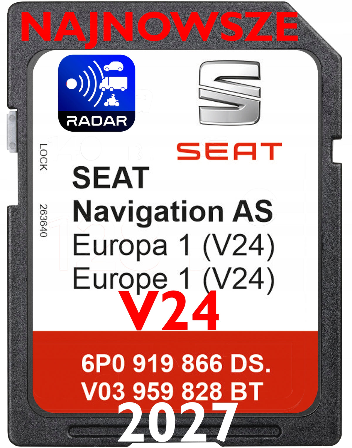 SD card Map SEAT Navi System Europe 2027 V24 6P0