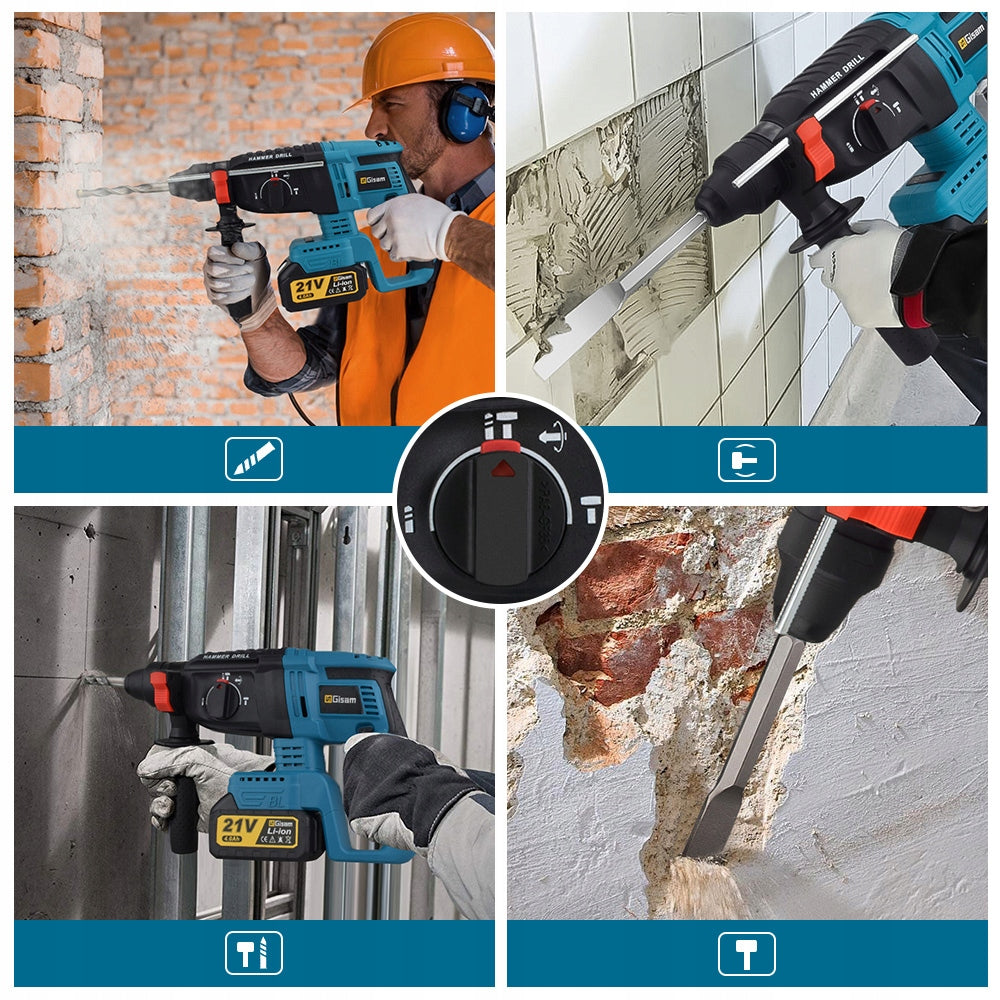 SDS-PLUS Brushless Hammer Drill/Impact Driver, 2 Battery Kit w/Box Manufacturer code Gisam 1395