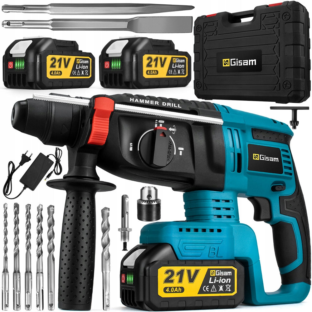 SDS-PLUS Brushless Hammer Drill/Impact Driver, 2 Battery Kit w/Box