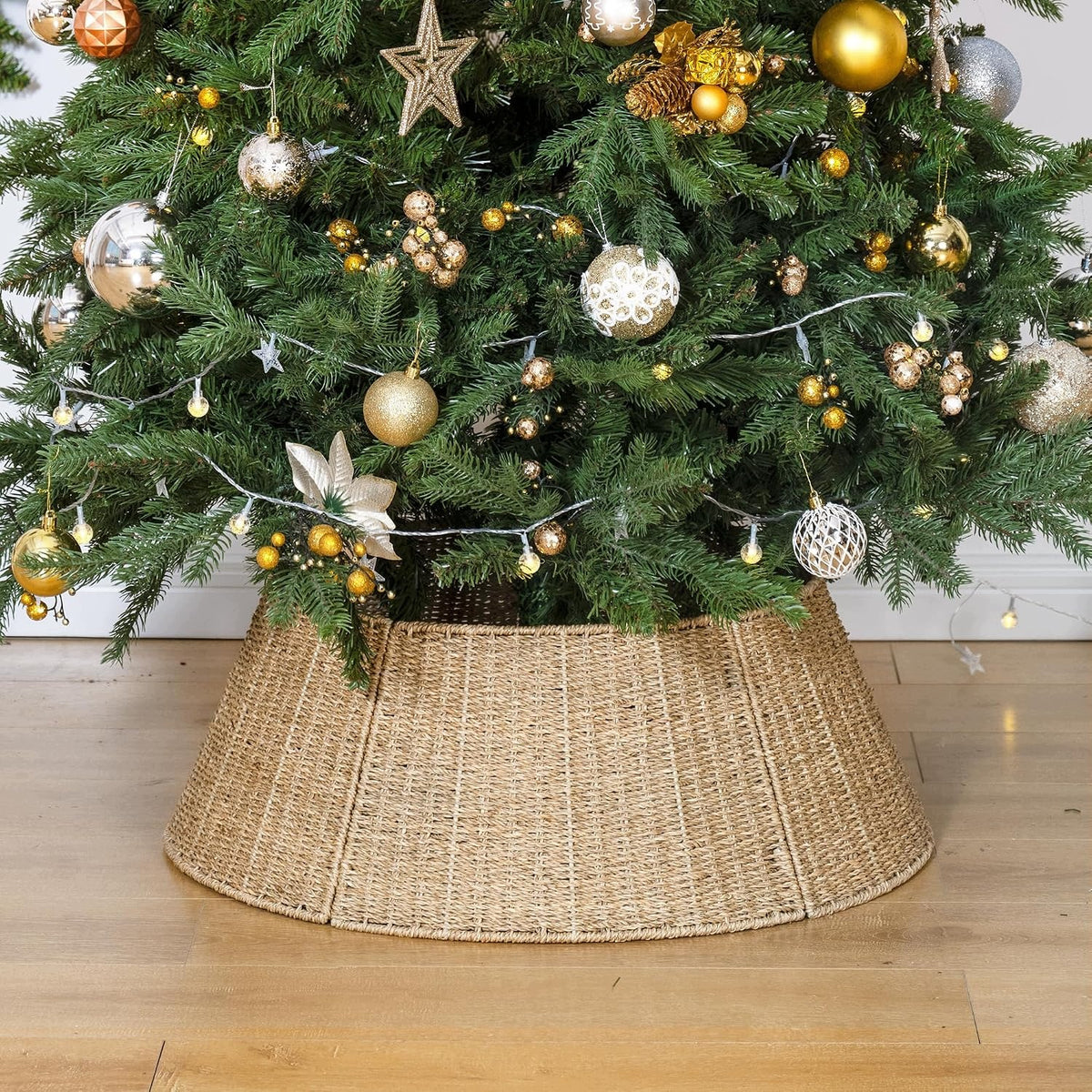 SEAGRASS CHRISTMAS TREE COVER 66 CM NATURAL BASKET STAND COLLAR