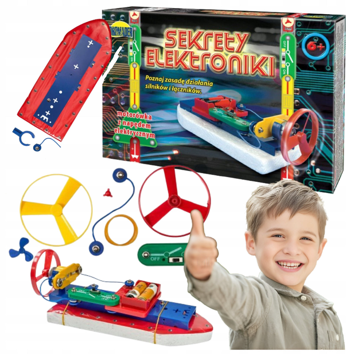 SECRETS OF ELECTRONICS SMALL ELECTRONICS EDUCATIONAL SET BOAT ELECTRIC DRIVE