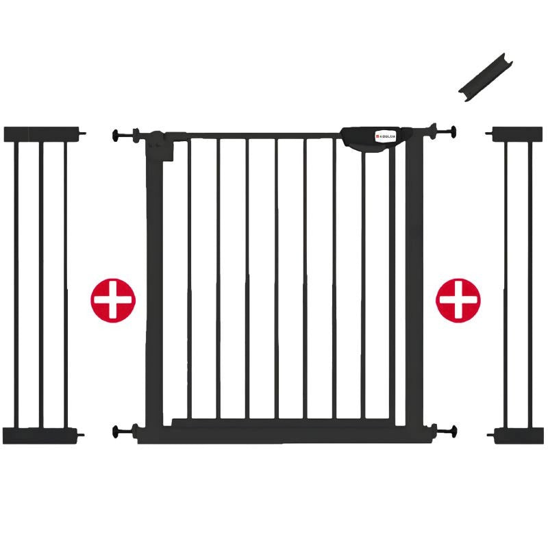 SECURITY GATE FOR DOOR STAIRS BARRIER BLACK 74-118CM FENCE RX3 Packaging status original