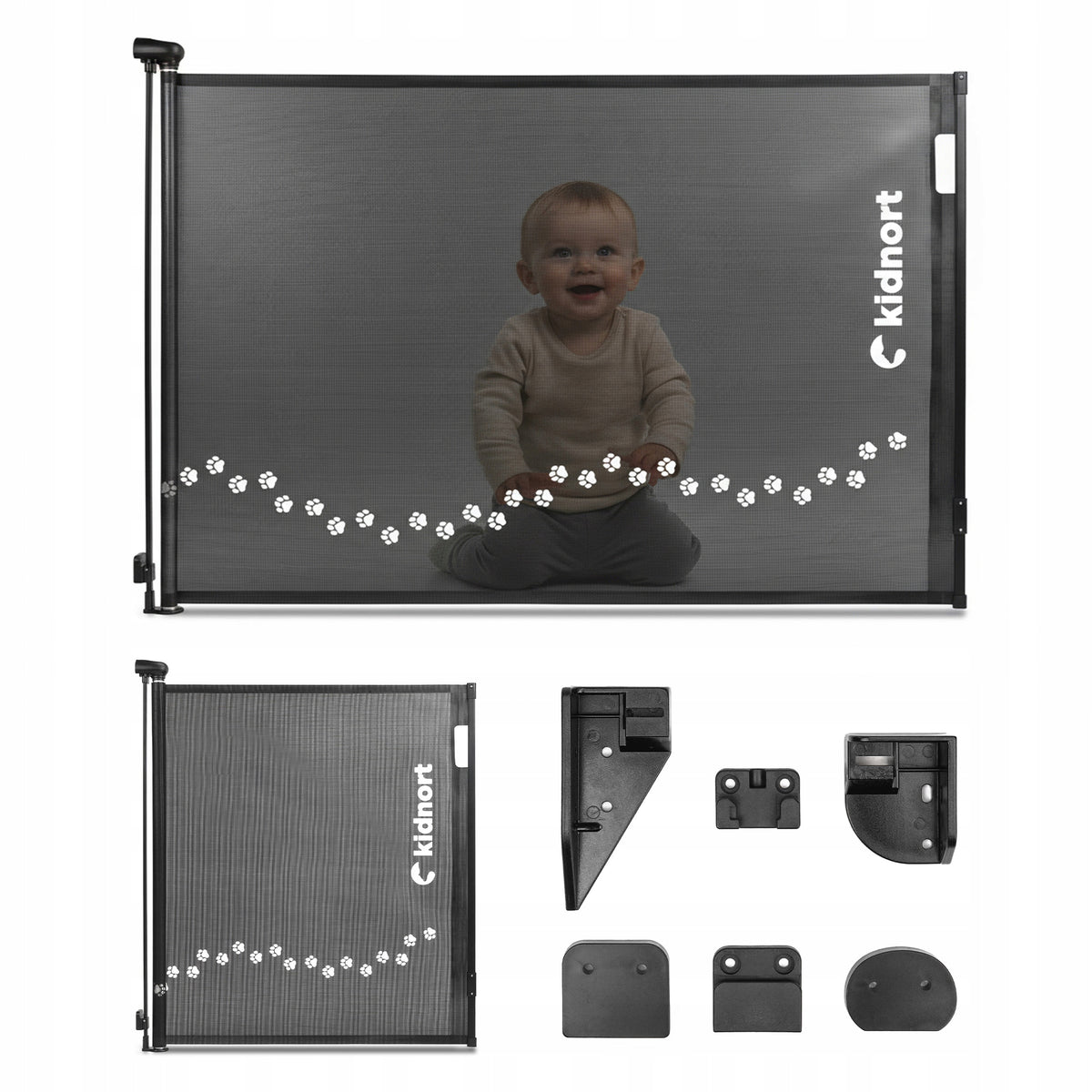 SECURITY GATE, PROTECTIVE FOR STAIRS, DOORS UP TO 140 CM BLACK