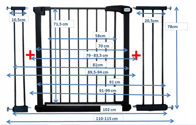 SECURITY GATE S3 for stairs, doors 79-115 cm expansion protective EAN (GTIN) 5907182630108