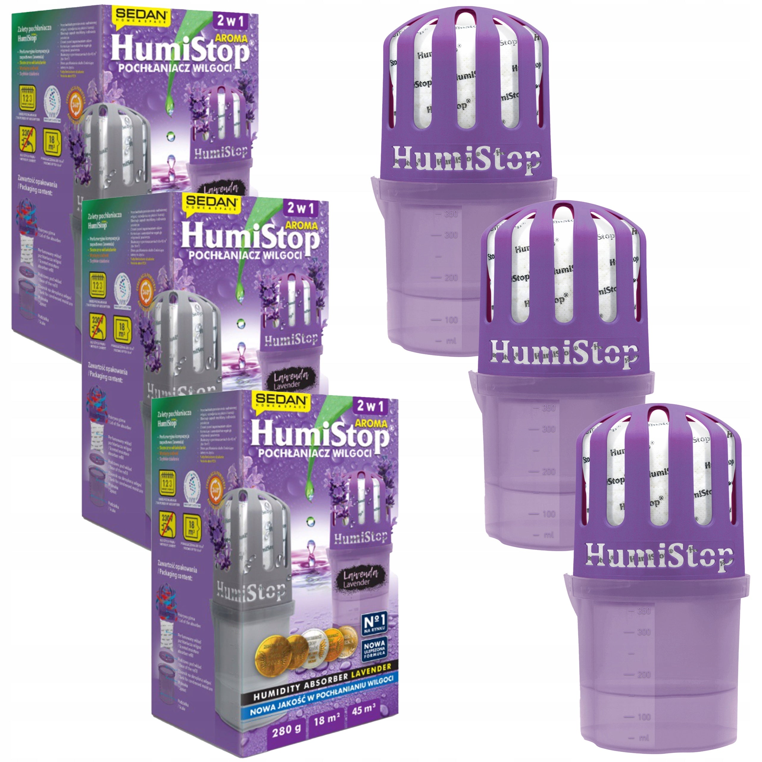 SEDAN HUMISTOP - MOISTURE ABSORBER WITH LAVENDER INSERT x 3 POLISH PRODUCT