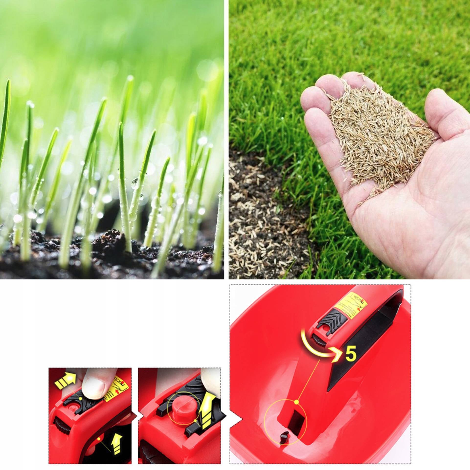 SEED DRILL AUTOMATIC GARDEN SPREADER FOR SOWING GRASS FERTILIZER SEEDS 3L Brand Gotel
