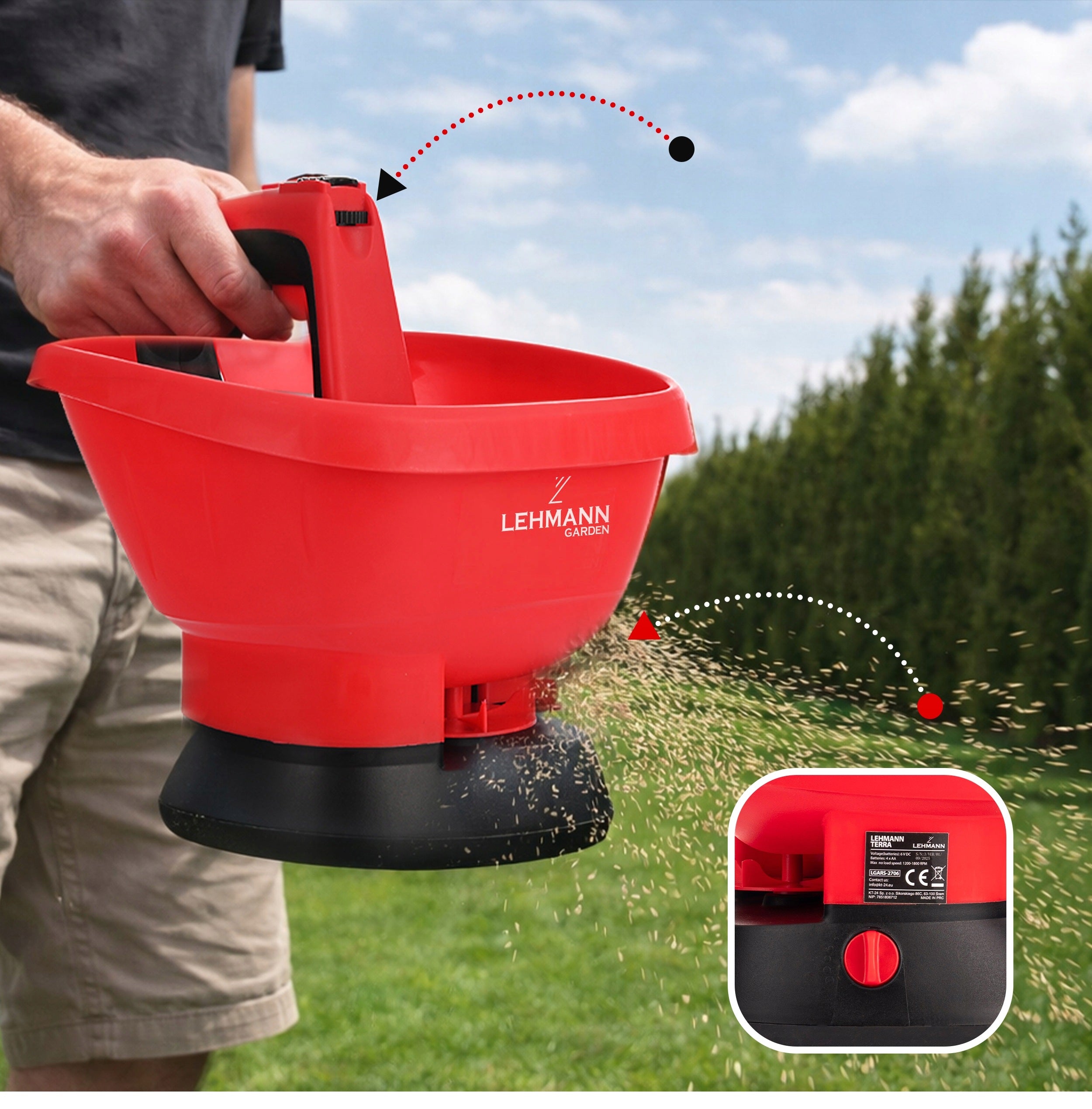 SEED DRILL CORDLESS MANUAL GRASS SEED SPREADER FOR GARDEN SALT FERTILIZER Manufacturer code rozsiewacz nasion soli nawozu piasku trawy