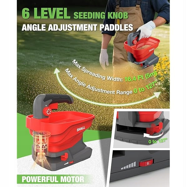 SEED DRILL CORDLESS SPREADER FOR SALT GRASS FERTILIZER SEEDS 3,3L