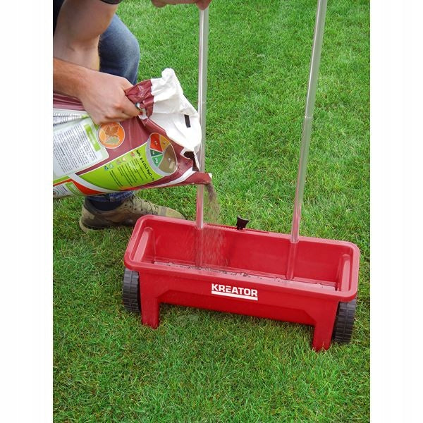 SEED DRILL ON WHEELS 12L SALT SAND SEED FERTILIZER SPREADER 450mm KREATOR Brand Kreator