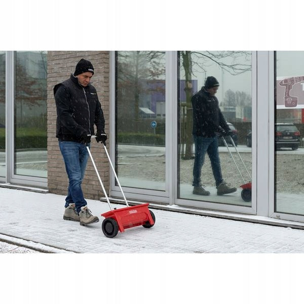 SEED DRILL ON WHEELS 12L SALT SAND SEED FERTILIZER SPREADER 450mm KREATOR Power supply handheld