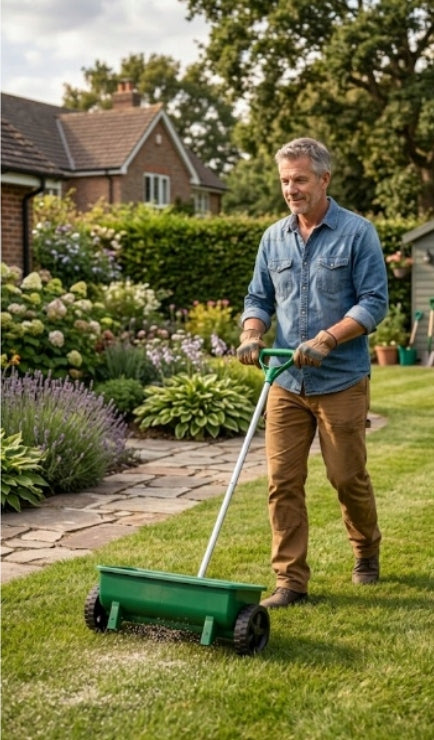 SEED SPREADER FOR GRASS FERTILIZER SEEDS ON WHEELS MANUAL SPREADER Brand no brand