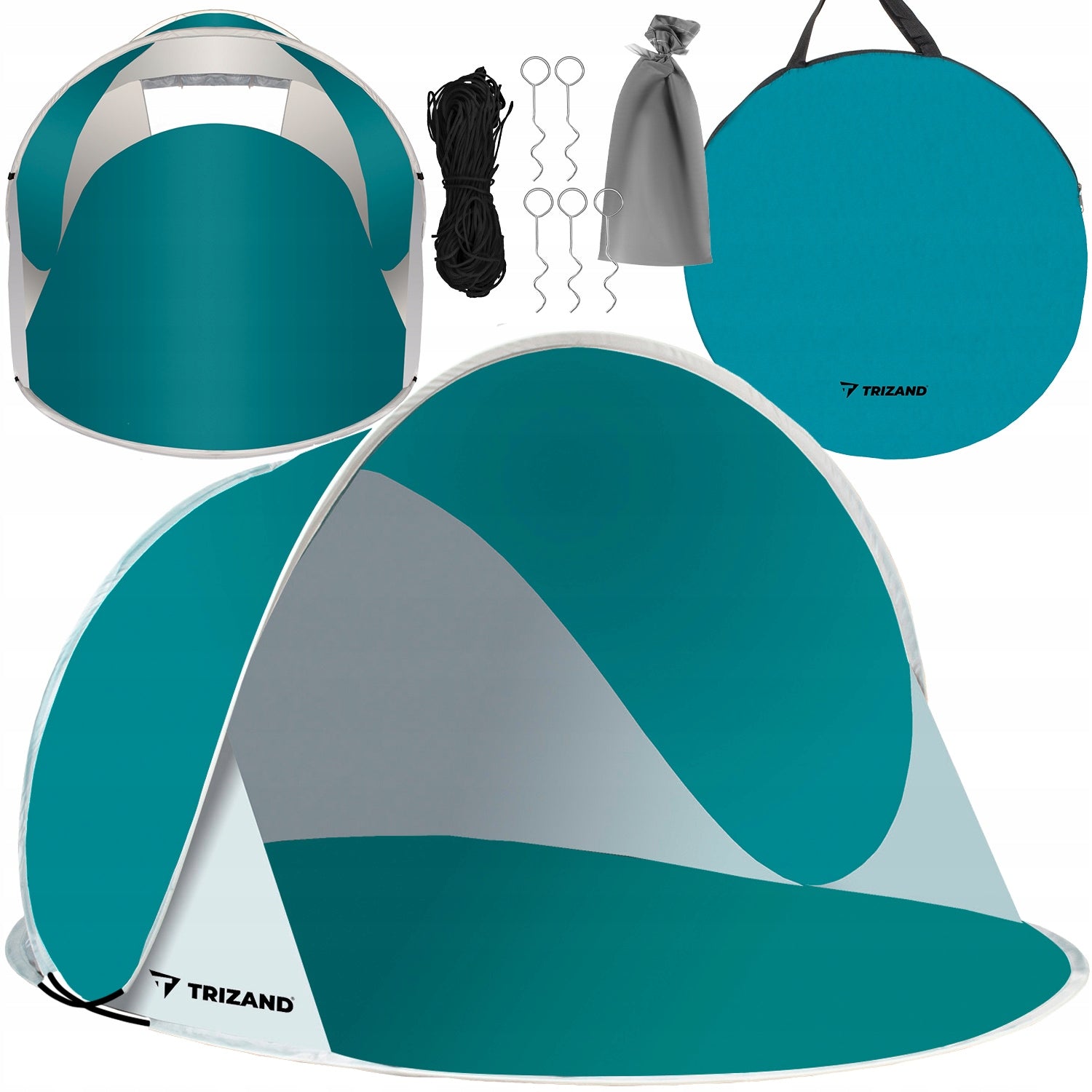 SELF-FOLDING BEACH TENT LARGE SCREEN 190x120 FOR BEACHES TO THE GARDEN Color blue