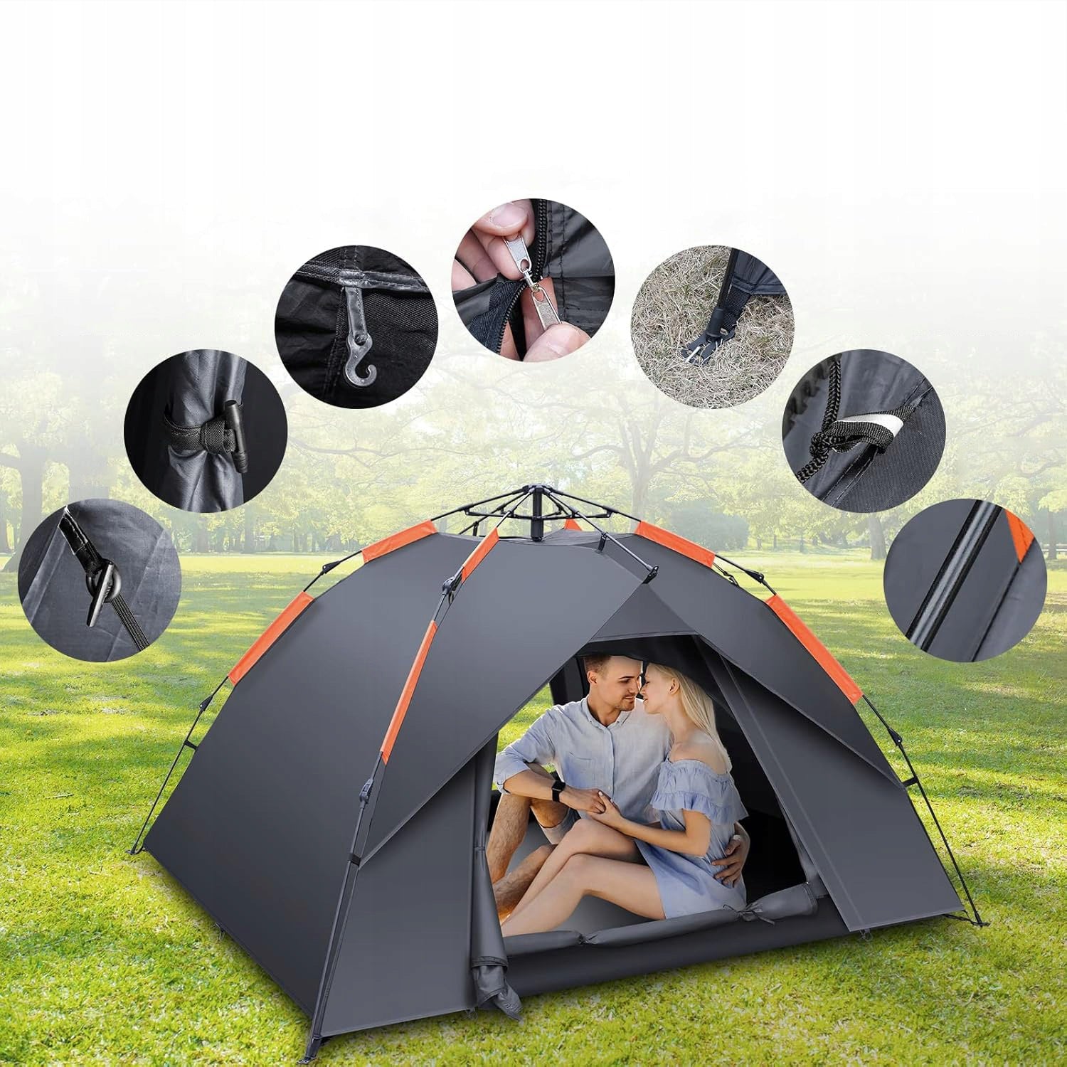 SELF-FOLDING TENT 2 ENTRANCES WITH MOSQUITO NET + BAG FOR 2 Manufacturer code zp1048601