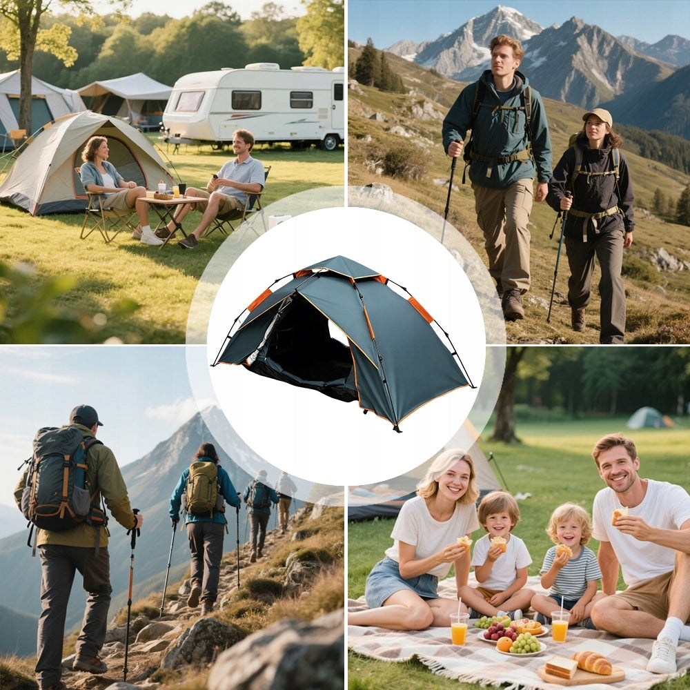 SELF-FOLDING TENT WATERPROOF 2 DOORS WITH MOSQUITO NET Packaging status original
