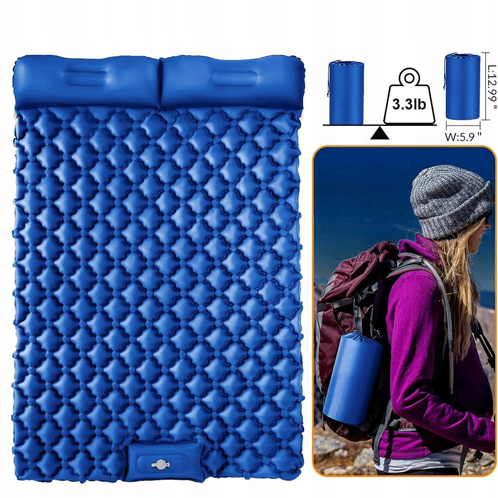 SELF-INFLATING DOUBLE MATTRESS 200*120CM WITH PILLOW FOR CAMPING, TRAVEL Manufacturer code 5905215715914