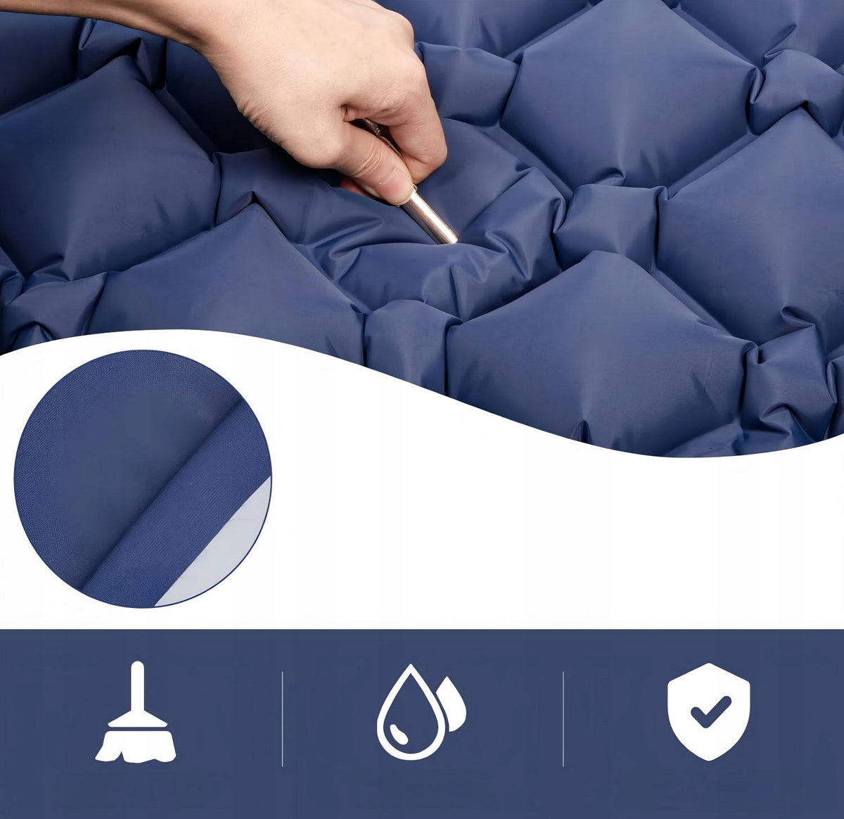 SELF-INFLATING INFLATABLE MATTRESS 200x70x10CM HIKING BLUE COMFORTABLE Manufacturer code ZakupyProste Materac dmuchany 1