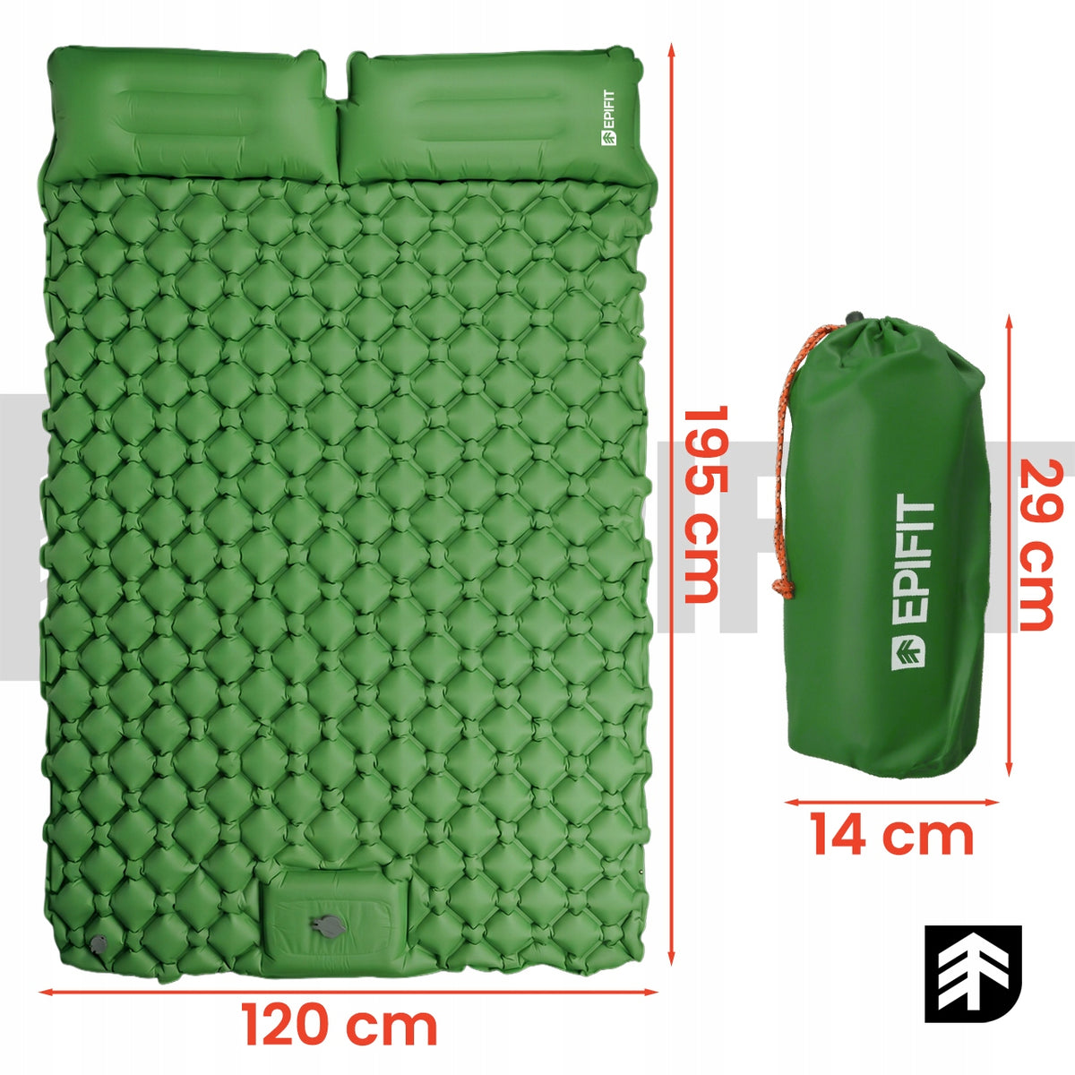 SELF-INFLATING MATTRESS CAMPING TWO-PERSON BUILT-IN PUMP Packaging status original