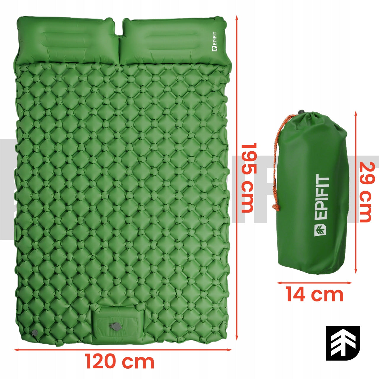 SELF-INFLATING MATTRESS CAMPING TWO-PERSON BUILT-IN PUMP Packaging status original