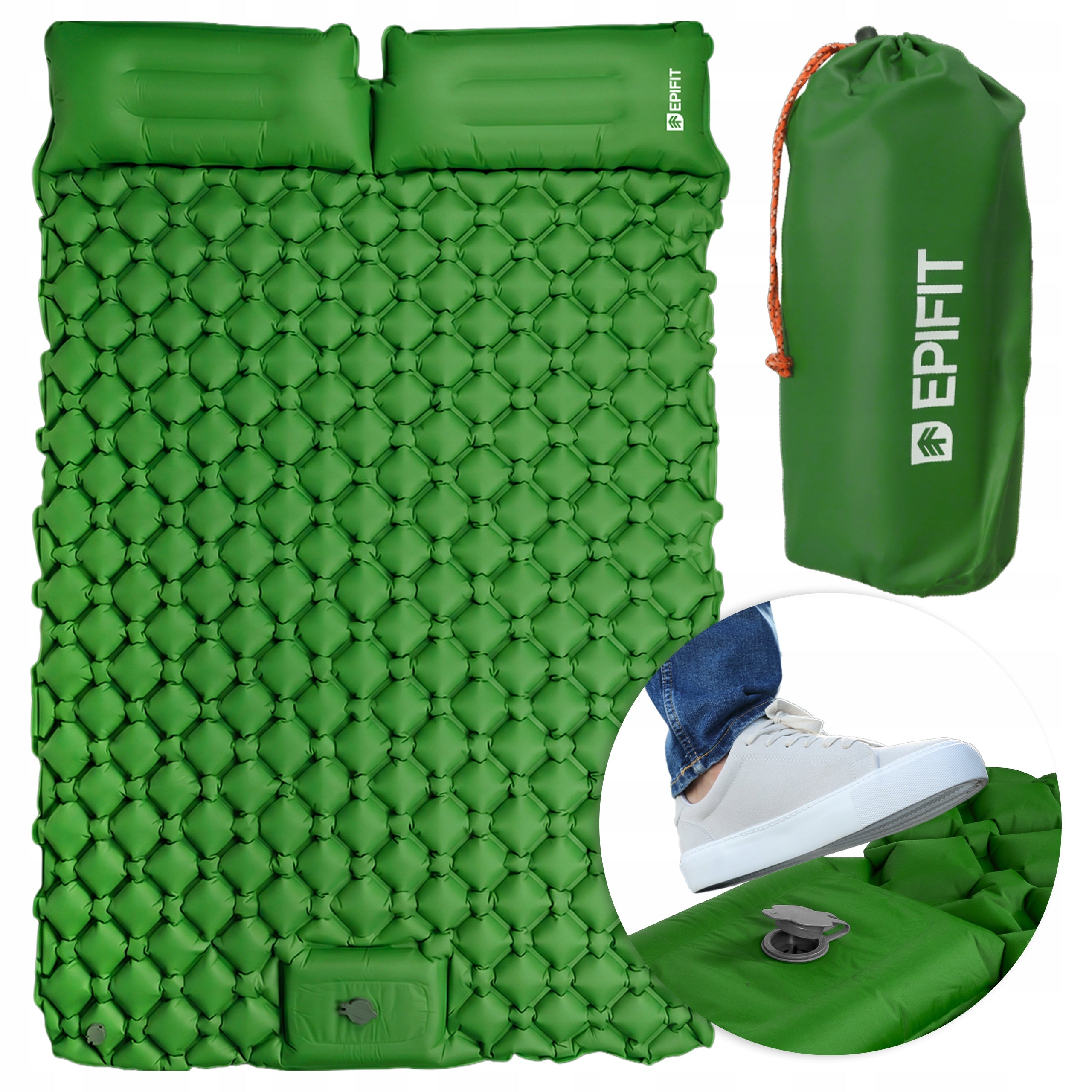 SELF-INFLATING MATTRESS CAMPING TWO-PERSON BUILT-IN PUMP