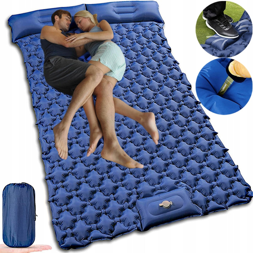 SELF-INFLATING MATTRESS DOUBLE TOURIST ULTRALIGHT BUILT-IN PUMP