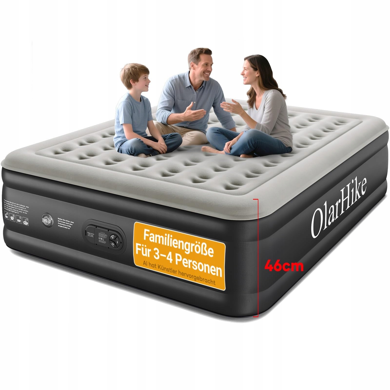 SELF-INFLATING MATTRESS XXXL 183 x 213 x 46 CM FOR 3 PEOPLE SOFA BED UP TO 330KG