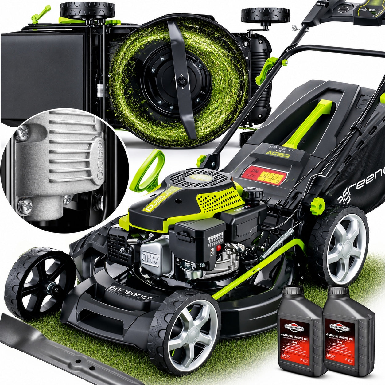 SELF-PROPELLED DIESEL MOWER AGREENO WITH BASKET AG160 +oil