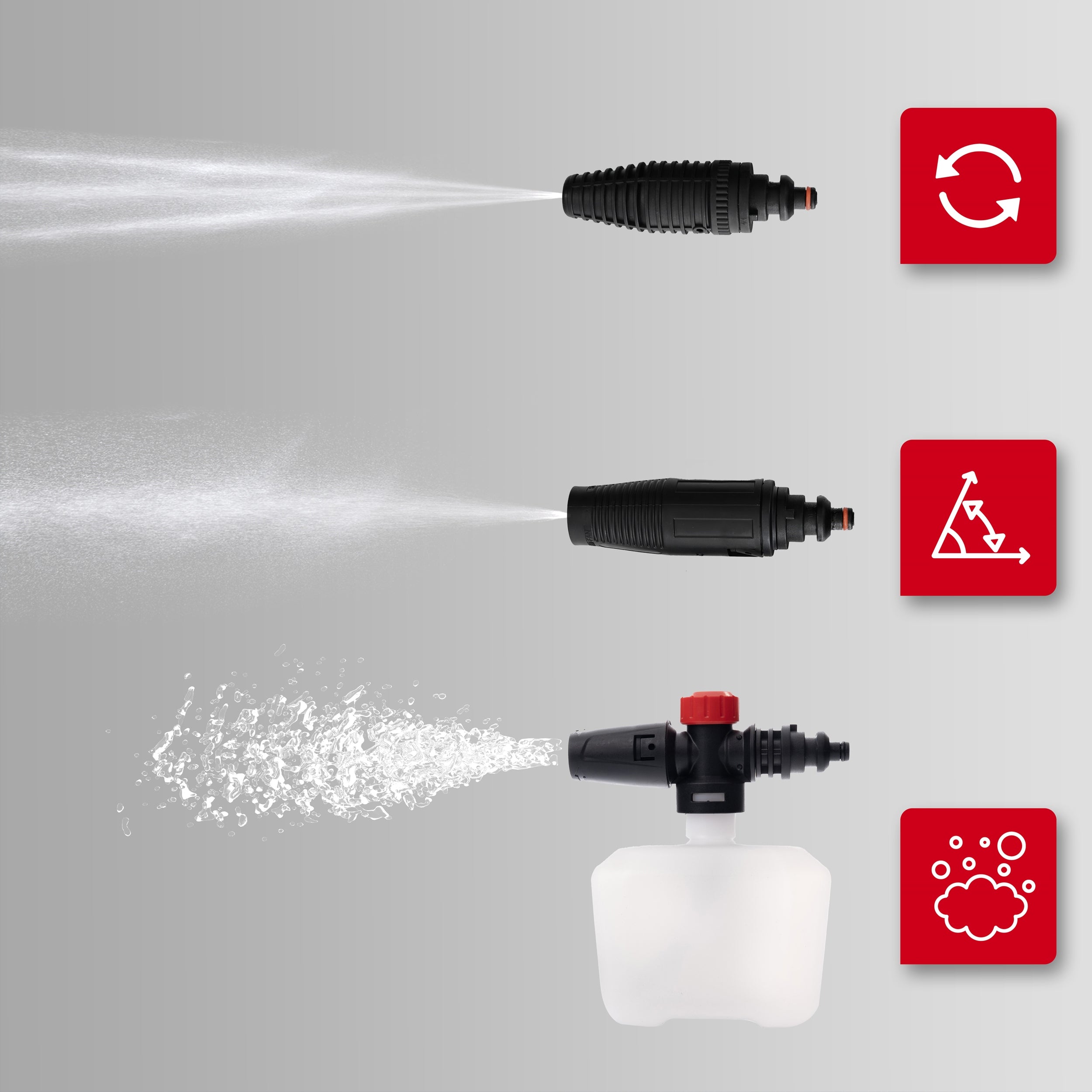 SELF SUCTION PRESSURE WASHER 260BAR STRONG DRUM PUMP HOSE RETRACTOR 2XNOZZLE Pump type made of aluminum