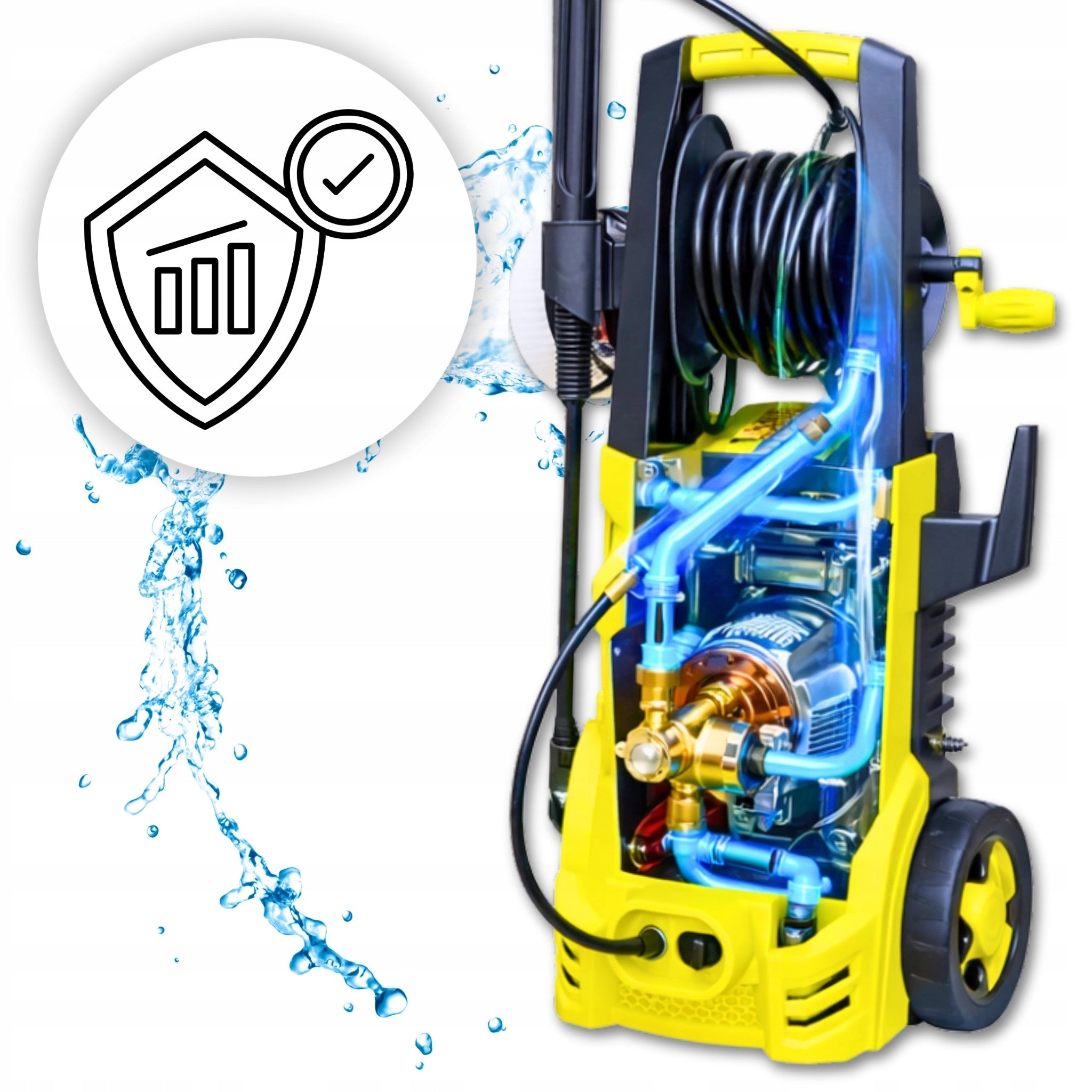 SELF-SUCTION PRESSURE WASHER 280 BAR PUMP STRONG INDUCTION POWER SET 2800W Brand Kraft&Dele