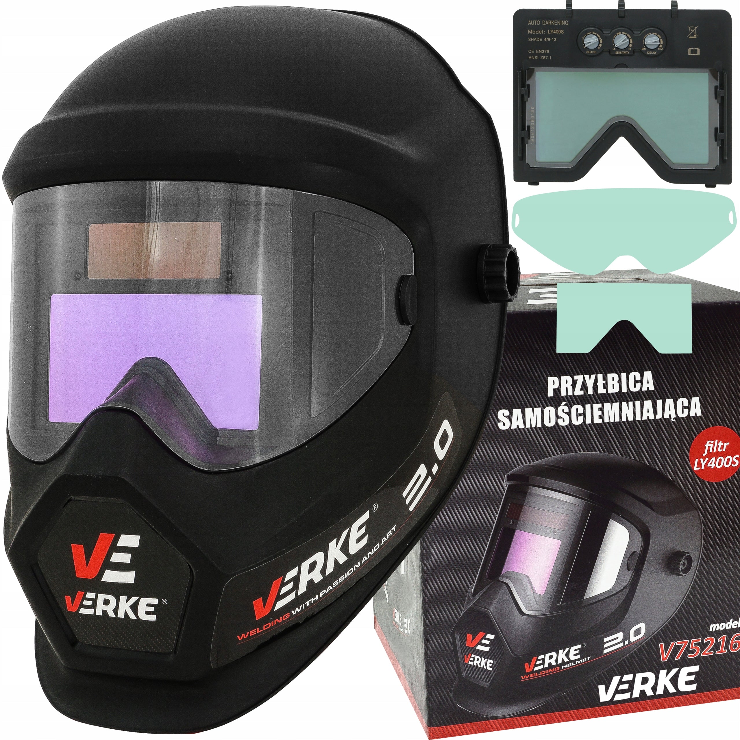 SELF-TINTING WELDING MASK FOR WELDING FILTER VISOR ADJUSTMENT