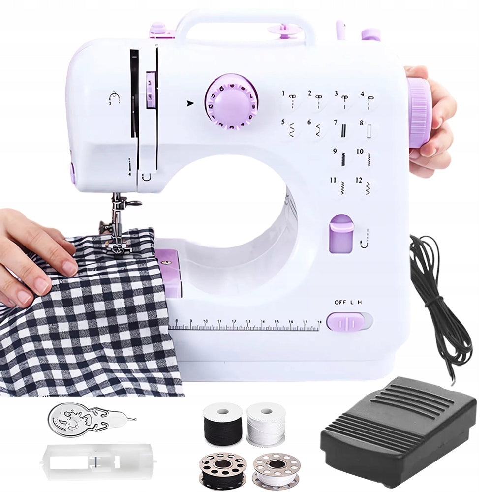 SEMI-AUTOMATIC SEWING MACHINE WITH ADJUSTABLE SPEED AND PEDAL