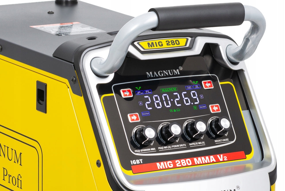 SEMI-AUTOMATIC WELDING MACHINE MIG-280 MMAV2 IGBT 4x4, 300A 60% 400V, MB24 5, GP50 Brand Magnum