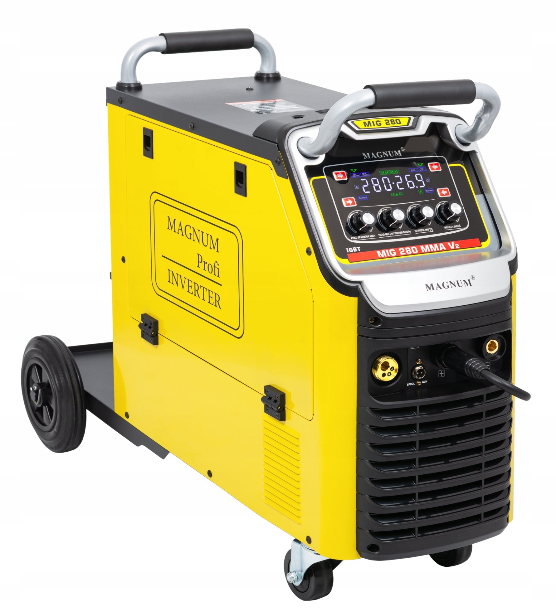 SEMI-AUTOMATIC WELDING MACHINE MIG-280 MMAV2 IGBT 4x4, 300A 60% 400V, MB24 5, GP50 Packaging status original