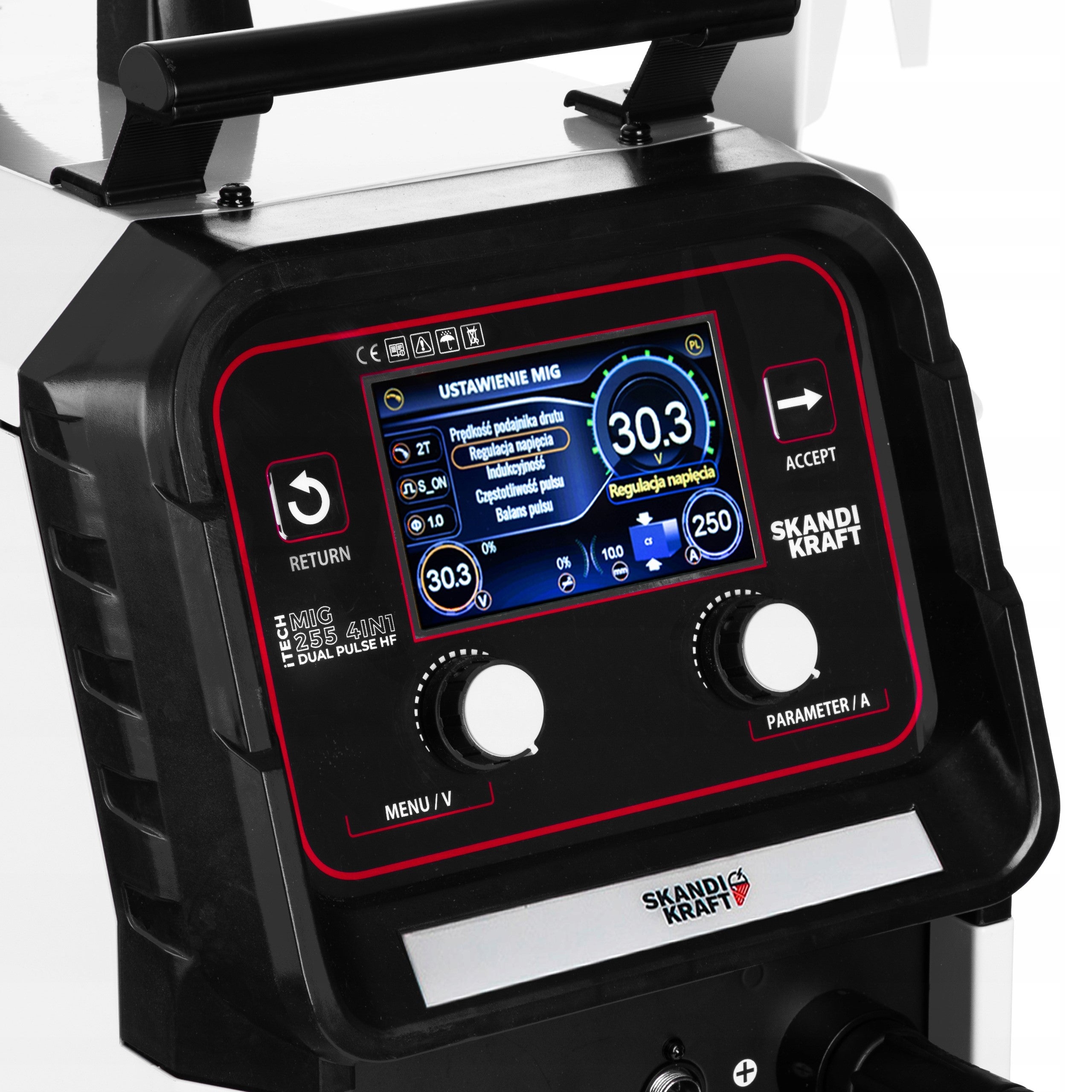 SEMI-AUTOMATIC WELDING MACHINE SKANDI KRAFT MIG 255 4IN1 4R DUAL PULSE SYNERGY Manufacturer code TCMIG2554IN1DPHF