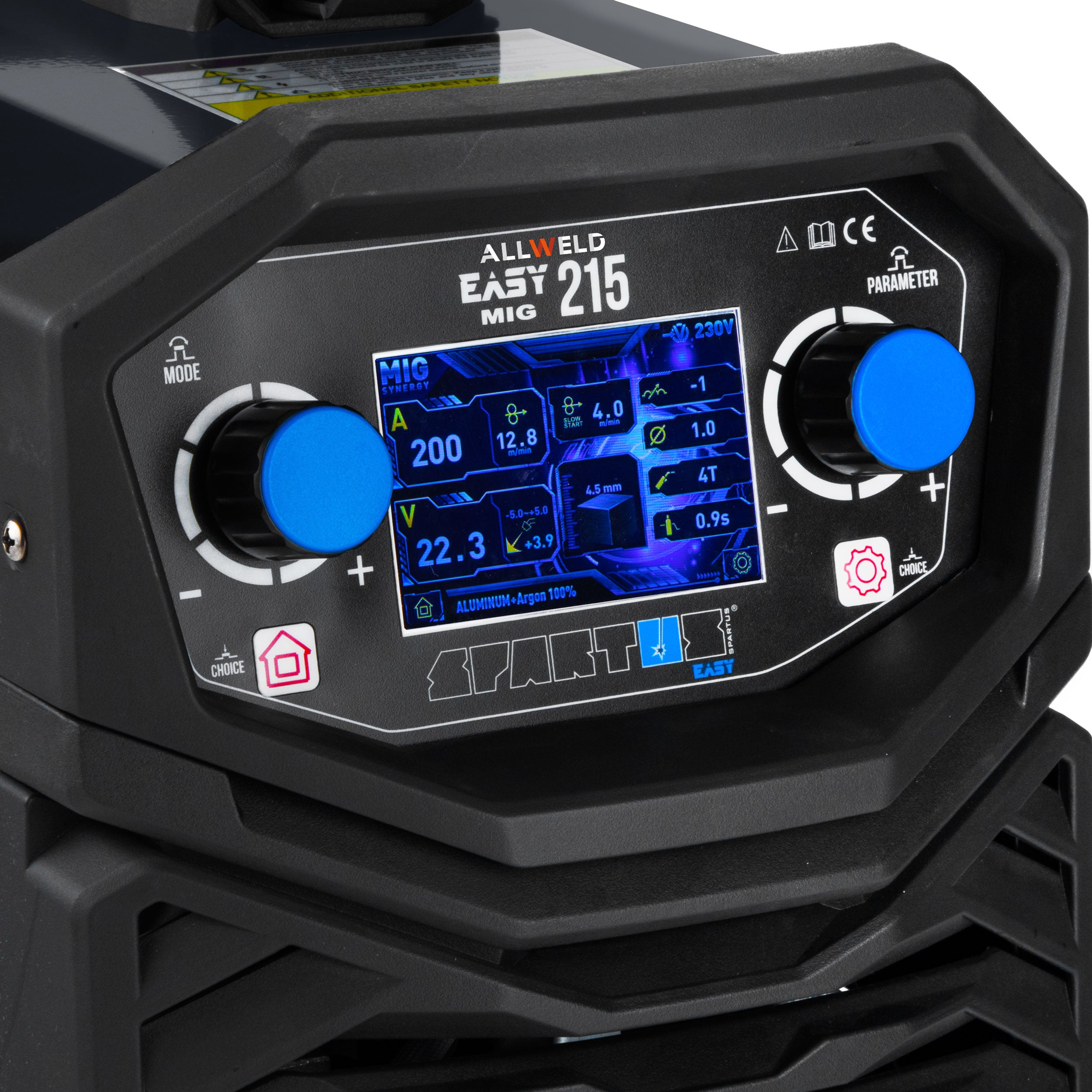 SEMI-AUTOMATIC WELDING MACHINE SPARTUS EASY MIG 215 MMA TIG 230V 200A 3IN1 SYNERGY Packaging status original
