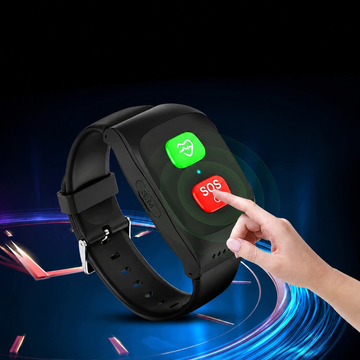 SENIOR WRISTBAND GPS SOS LOCATOR FALL SENSOR HEART RATE BUTTON IP67 Brand no brand
