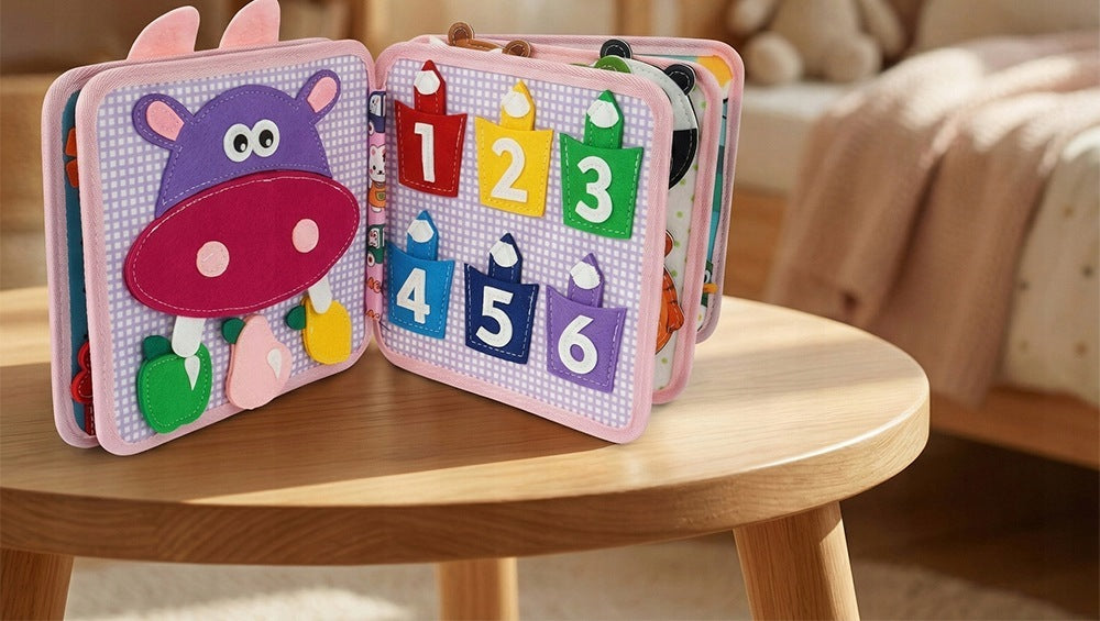 SENSORY BOOK 3D FELT MANIPULATIVE EDUCATION MONTESSORI Manufacturer code Interaktywna książeczka filcowa dla dzieci