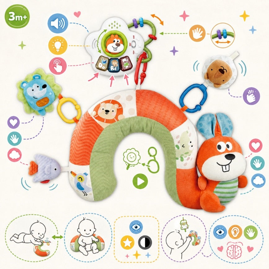 SENSORY CUSHION FOR LEARNING TO SIT FOR BABIES SQUIRREL SOUND 3M+ Packaging status original