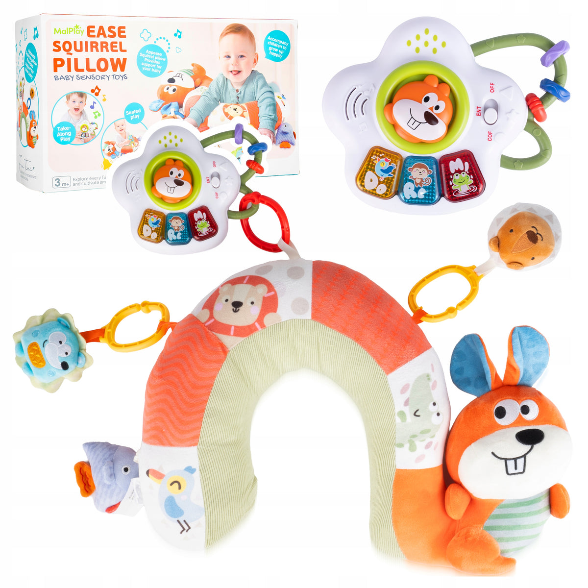 SENSORY CUSHION FOR LEARNING TO SIT FOR BABY SQUIRREL SOUND 3M+