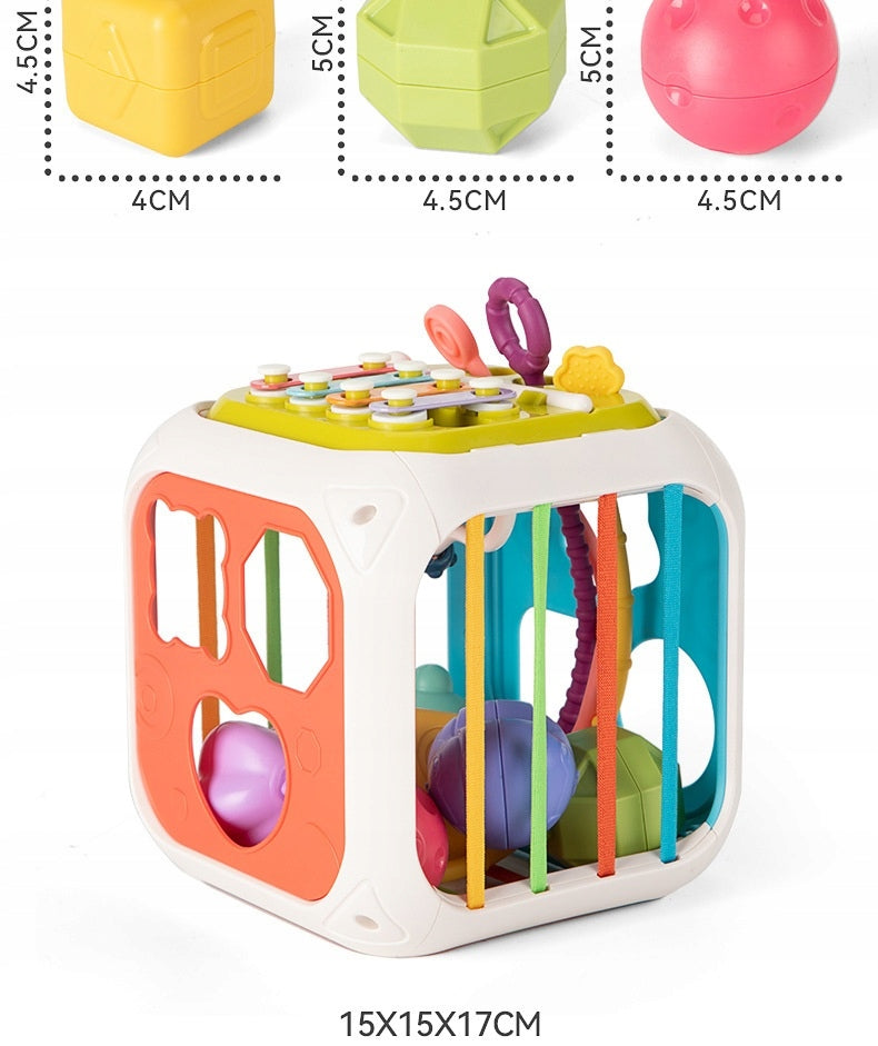 SENSORY EDUCATIONAL ACTIVITY CUBE FOR BABIES MONTESSORI 7in1 Manufacturer code Kostka